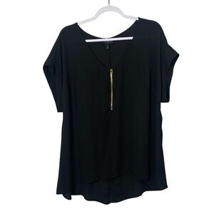 Lane Bryant Black Blouse with Gold Accent